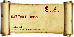 Röckl Anna névjegykártya